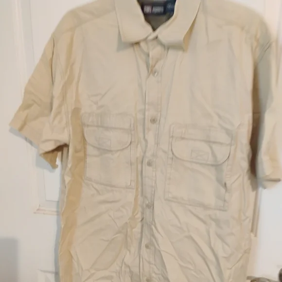faded glory dress shirts Men's Faded Glory Beige Striped Long Sleeves Dress Shirt Size XL
